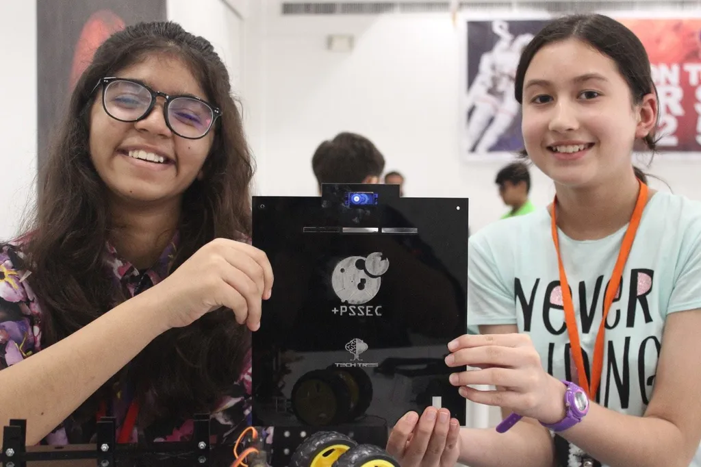 Students showcasing Mars Rover project